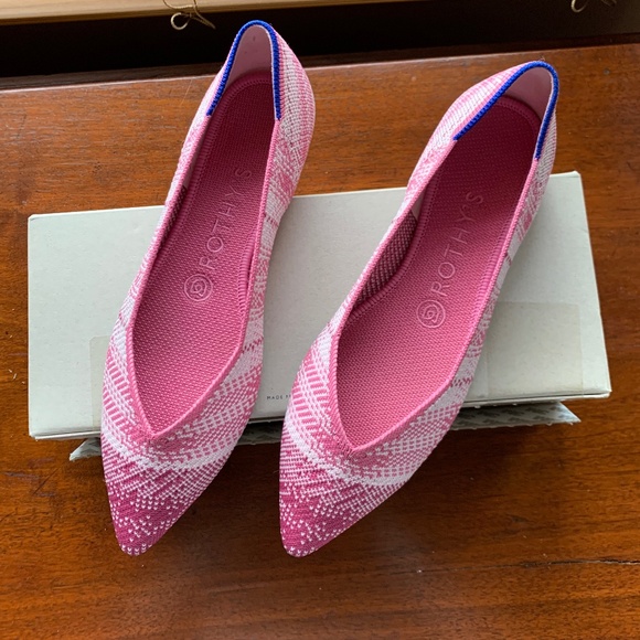 Rothy’s The Point in Pink Plaid Size 8 NWB - Picture 3 of 8